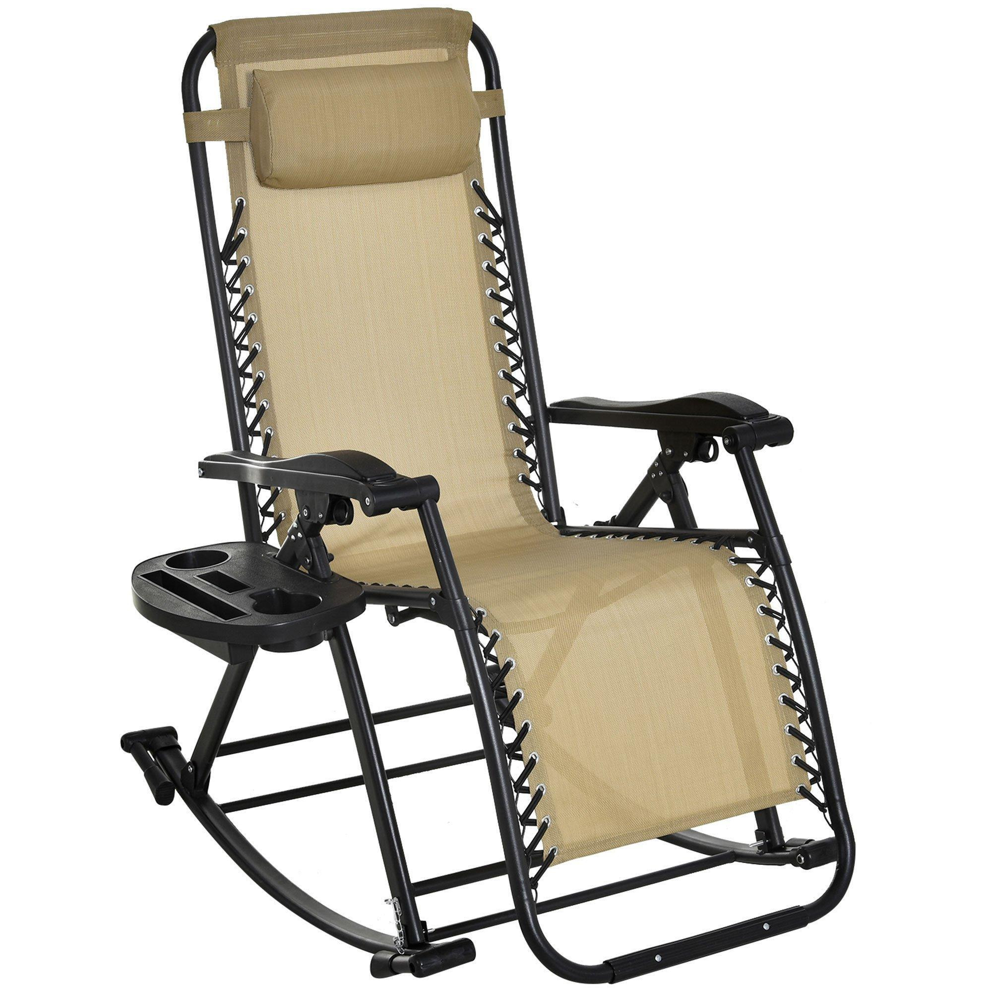 Folding Recliner Chair Outdoor Lounge Rocker Zero-Gravity Seat - image 1