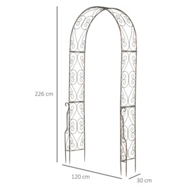 Metal Decorative Garden Rose Arch Arbour Trellis for Wedding 120Lx30Wx226Hcm - thumbnail 3