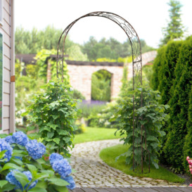 Metal Decorative Garden Rose Arch Arbour Trellis for Wedding 120Lx30Wx226Hcm - thumbnail 2
