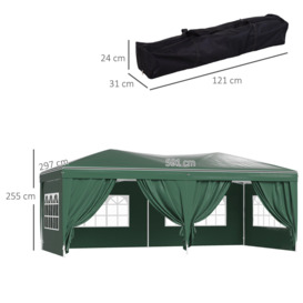 3 x 6m Pop Up Gazebo Height Adjustable Party Tentwith Storage Bag - thumbnail 3