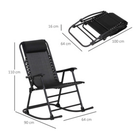 Folding Rocking Chair Outdoor Portable Zero Gravity Chair - thumbnail 3