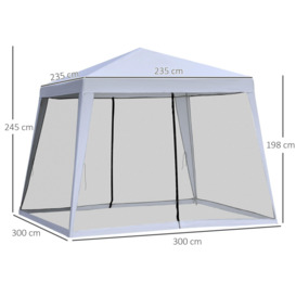 3x3m Outdoor Gazebo Canopy Tent Event Shelter with Mesh Screen Side - thumbnail 3