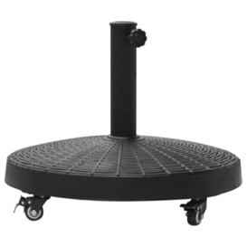25kg Resin Patio Umbrella Base Parasol Stand Weight Deckwith Wheels