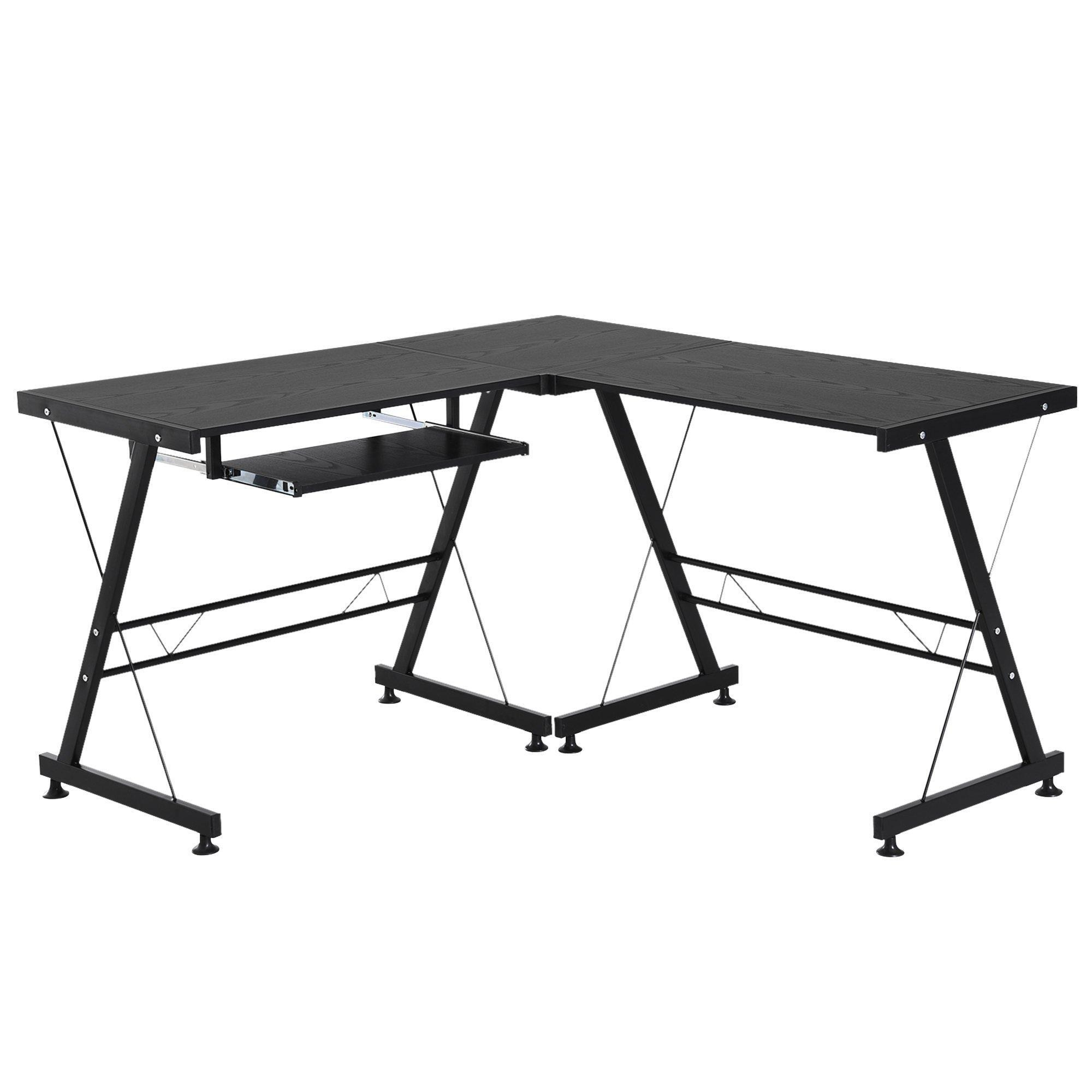 Office Gaming Desk L Shape Straight Corner Table Laminated Sturdy - image 1