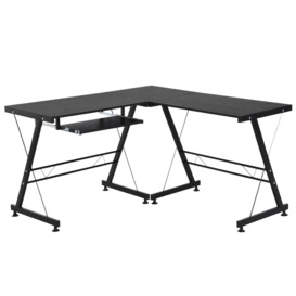 Office Gaming Desk L Shape Straight Corner Table Laminated Sturdy - thumbnail 1