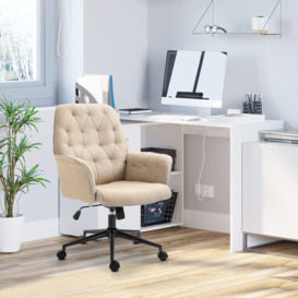 Computer Chair withArmrest Modern Style Tufted Home Office Dining Room - thumbnail 2