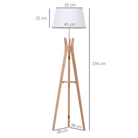 Floor Lamp 40W with Pedal Switch Middle Shelf Tripod Base Fabric Shade - thumbnail 3