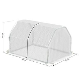 Mini  Greenhouse Grow House PVC Cover Steel Frame 99 x 71 x 60cm - thumbnail 3