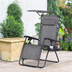 Zero Gravity Chair Adjustable Patio Lounge with Cup Holder - thumbnail 2