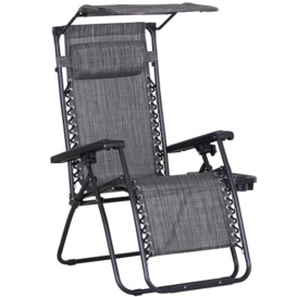 Zero Gravity Chair Adjustable Patio Lounge with Cup Holder - thumbnail 1
