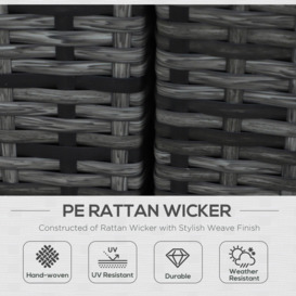 8PC Rattan Outdoor Garden Patio Furniture Corner Sofa Set Wicker Black Aluminium - thumbnail 3