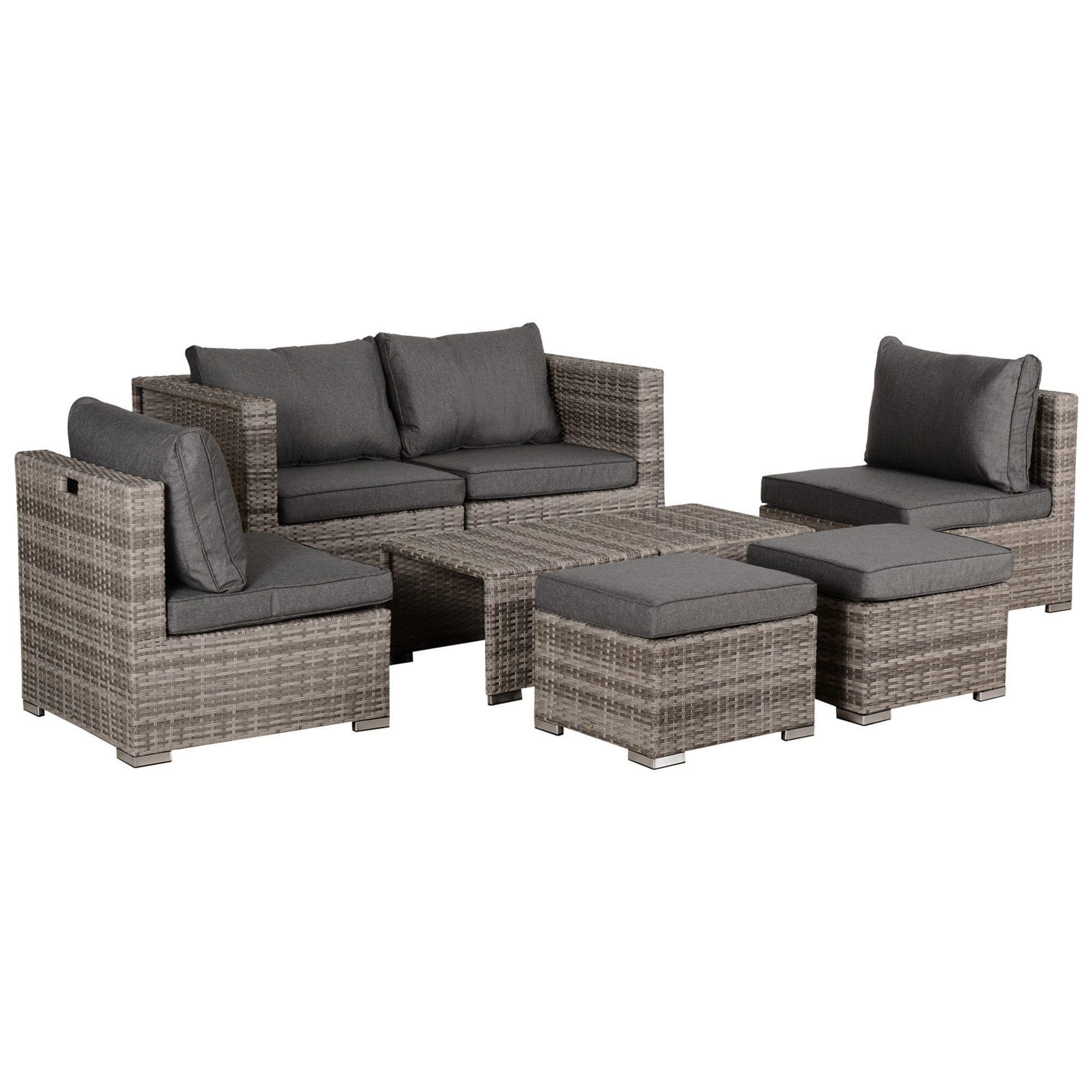 8pc Outdoor Patio Furniture Set Weather Wicker Rattan Sofa Chair - image 1