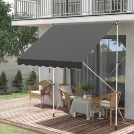2x1.5m Manual Retractable Patio Awning Floor- to-ceiling Shade - thumbnail 2