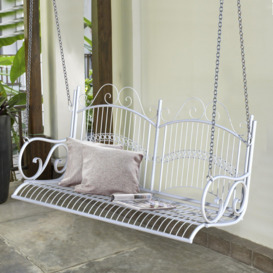 Outdoor Garden Solid Metal 2 Seat Swing Chair Hanging Hammock - thumbnail 3