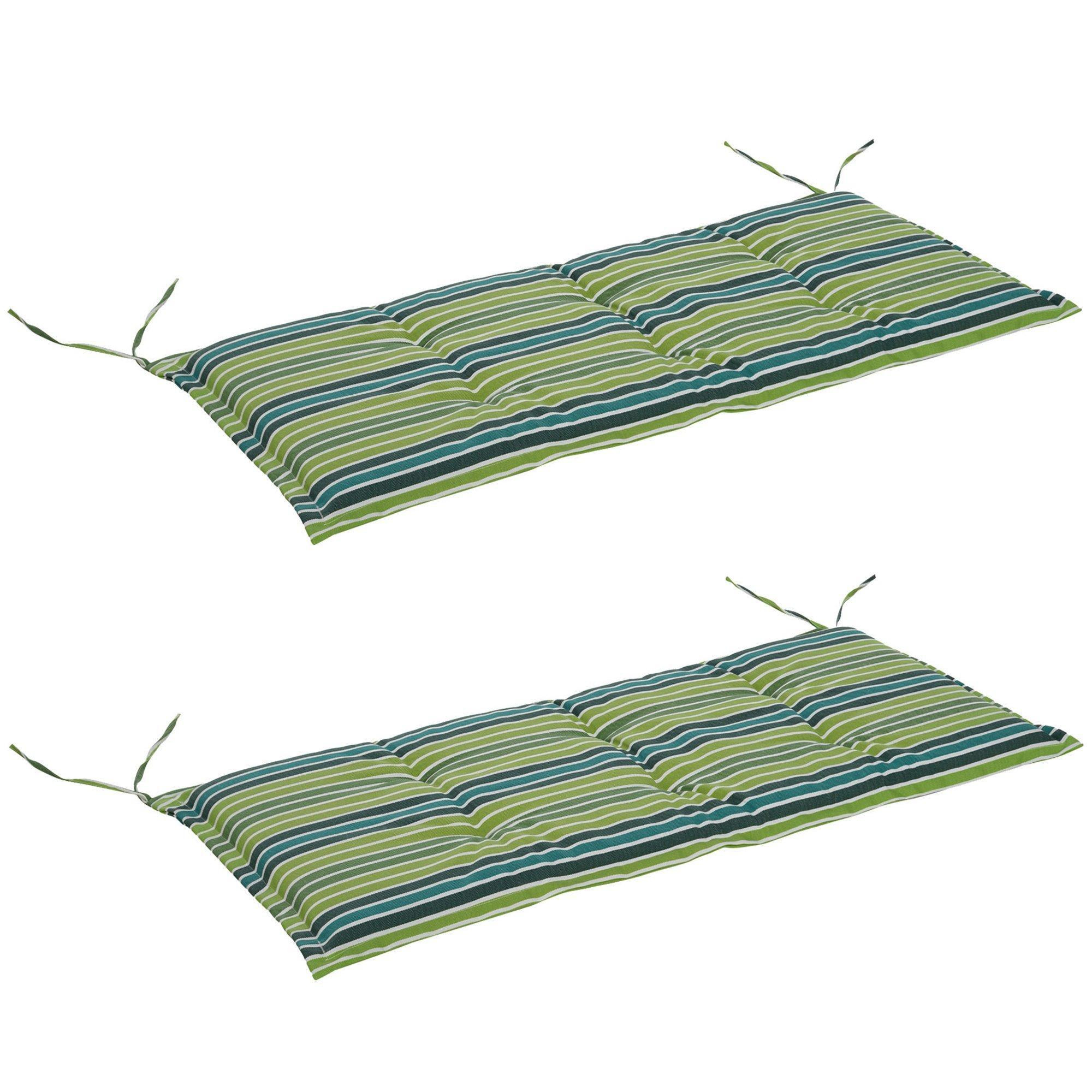 2 PCS Patio Bench Swing Chairs Garden Chairs Cushion Mat Stripes - image 1