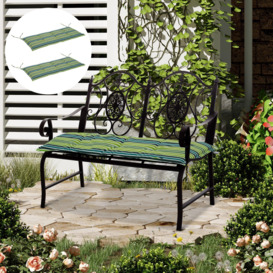 2 PCS Patio Bench Swing Chairs Garden Chairs Cushion Mat Stripes - thumbnail 2