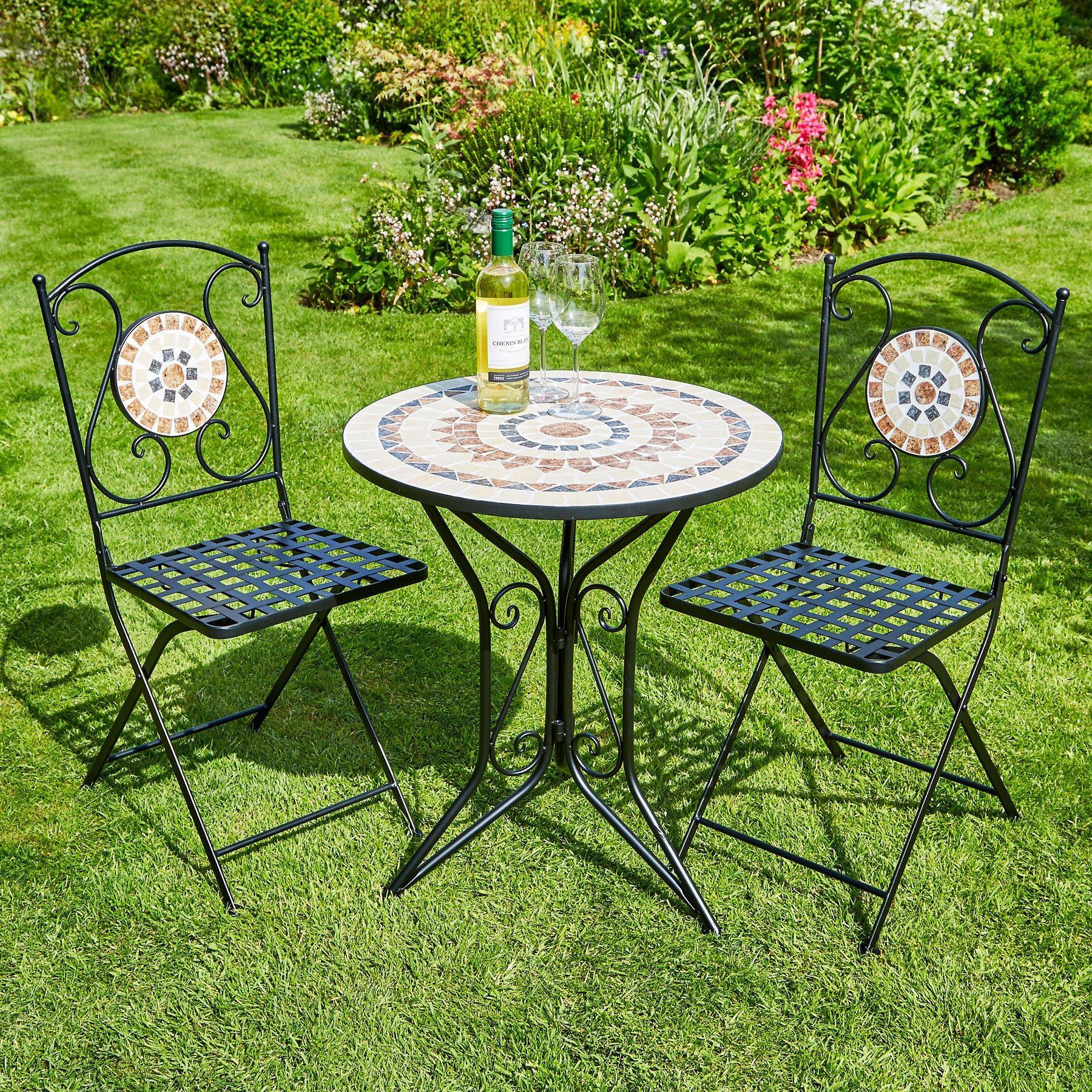 Sunflower Mosaic Garden Patio Bistro Table and Chairs Set - image 1
