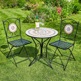 Sunflower Mosaic Garden Patio Bistro Table and Chairs Set - thumbnail 1