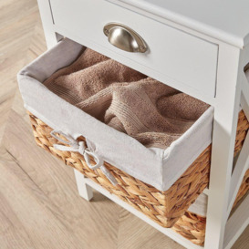 Dartmouth 1 Drawer with 2 Wicker Basket Drawer Bedside Storage Unit - thumbnail 2