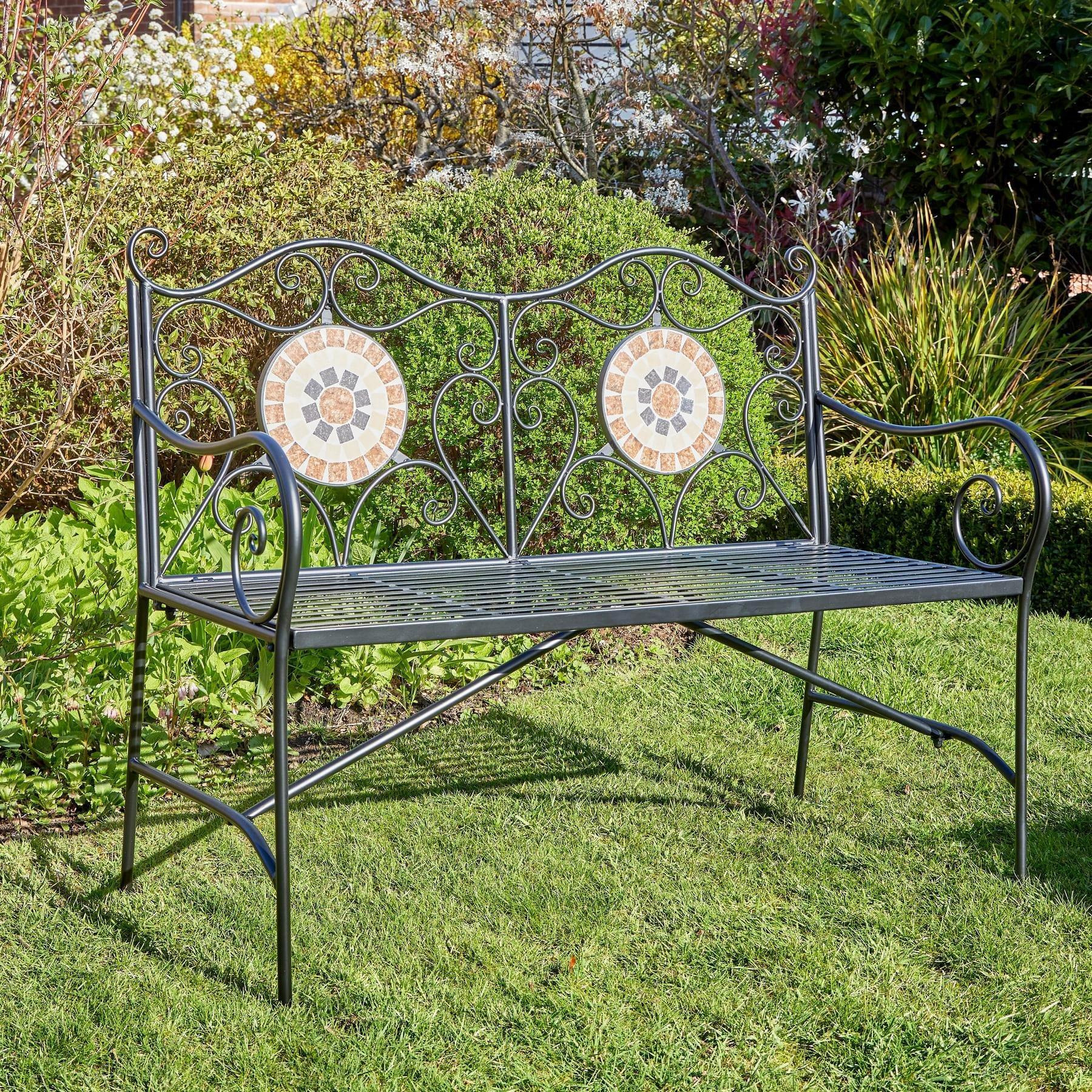 Sunflower Mosaic Design Outdoor Garden Bench - image 1