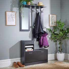 Darfield Hallway Coat Hook and Shoe Cabinet Storage Unit