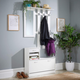 Darfield Hallway Coat Hook and Shoe Cabinet Storage Unit