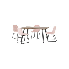 Quebec Wave Edge Dining Set with Lukas Chairs - thumbnail 1