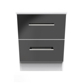 Gloucester 2 Drawer Bedside Cabinet (Ready Assembled) - thumbnail 1