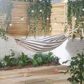 Striped Cotton Garden and Patio 2 Seater Double Hammock - thumbnail 2