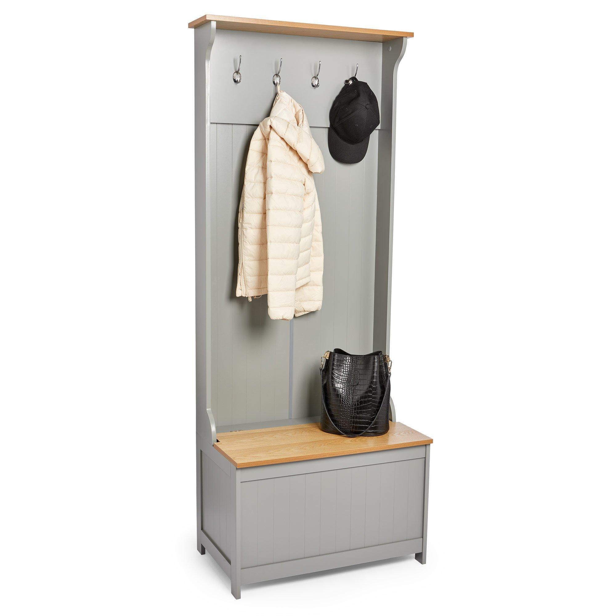 Hallway Storage Coat Rack Stand and Shoe Storage Bench - image 1