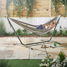 Outdoor Stripe Design 2 Person Hammock with Frame - thumbnail 3
