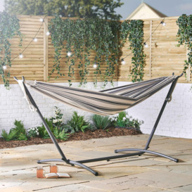 Outdoor Stripe Design 2 Person Hammock with Frame - thumbnail 2