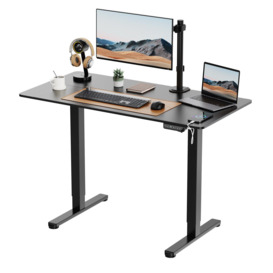 Large Adjustable Black Electric Standing Desk with USB C Charging