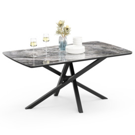 Marble Effect Ceramic 6 Seater Dining Table