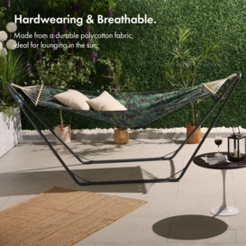 Palm Leaf Design 1 Person Hammock with Frame - thumbnail 3