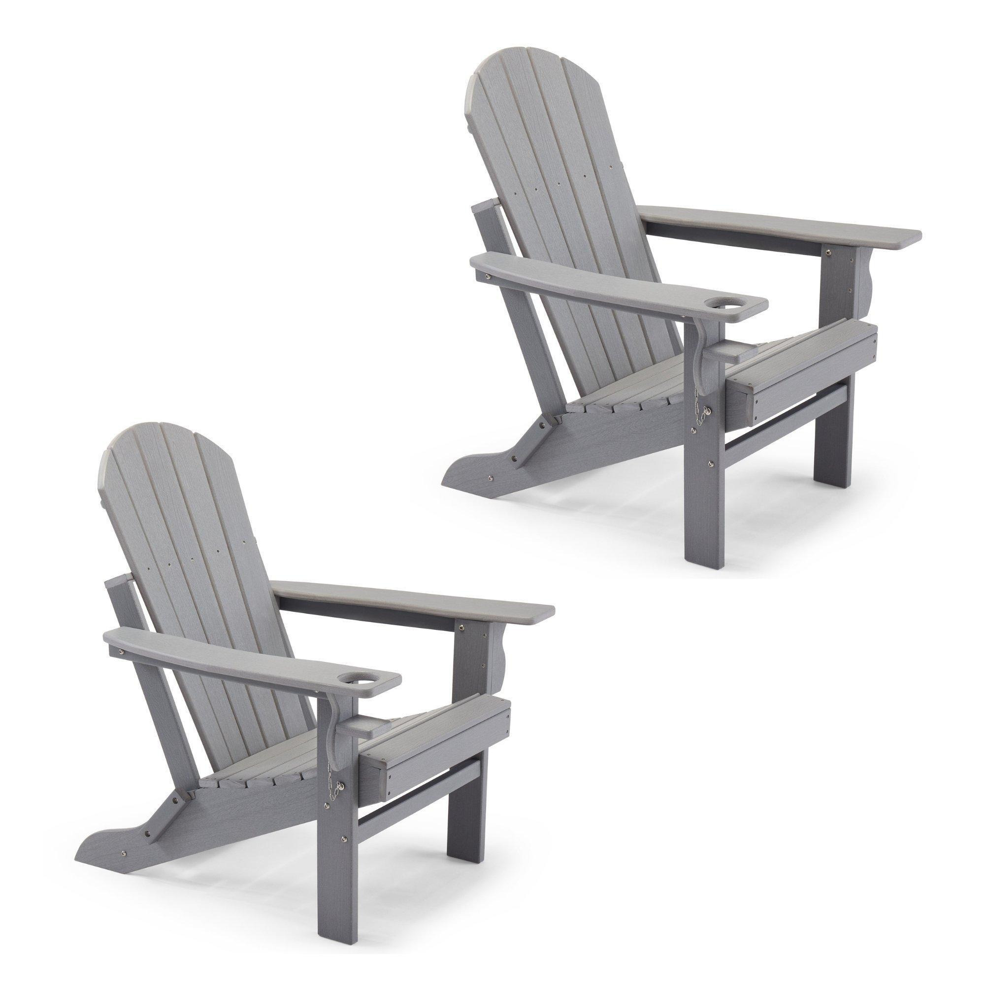Set of 2 Waterproof HDPE Garden Adirondack Folding Chair - image 1