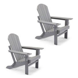 Set of 2 Waterproof HDPE Garden Adirondack Folding Chair - thumbnail 1