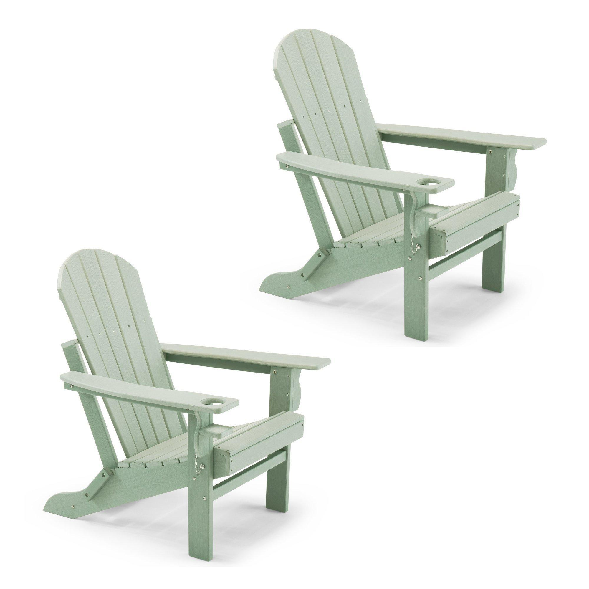 Set of 2 Waterproof HDPE Garden Adirondack Folding Chair - image 1