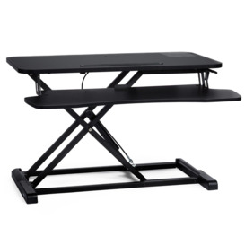 Height Adjustable Two Tier Standing Desk Converter with Keyboard Shelf