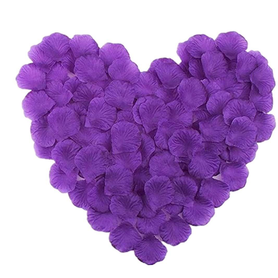 100pcs Dark Purple Silk Rose Petals Wedding Mothers Day Wedding Confetti Anniversary Table Decorations - image 1