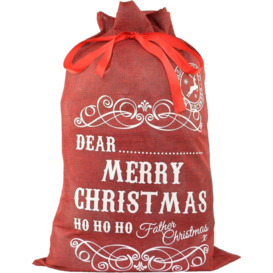 Large Premium Hessian Santa Sack Brown Stocking Bag Naughty Is The New Nice Christmas Accessories Xmas Christmas Gifts Bag 72x50cm - thumbnail 3