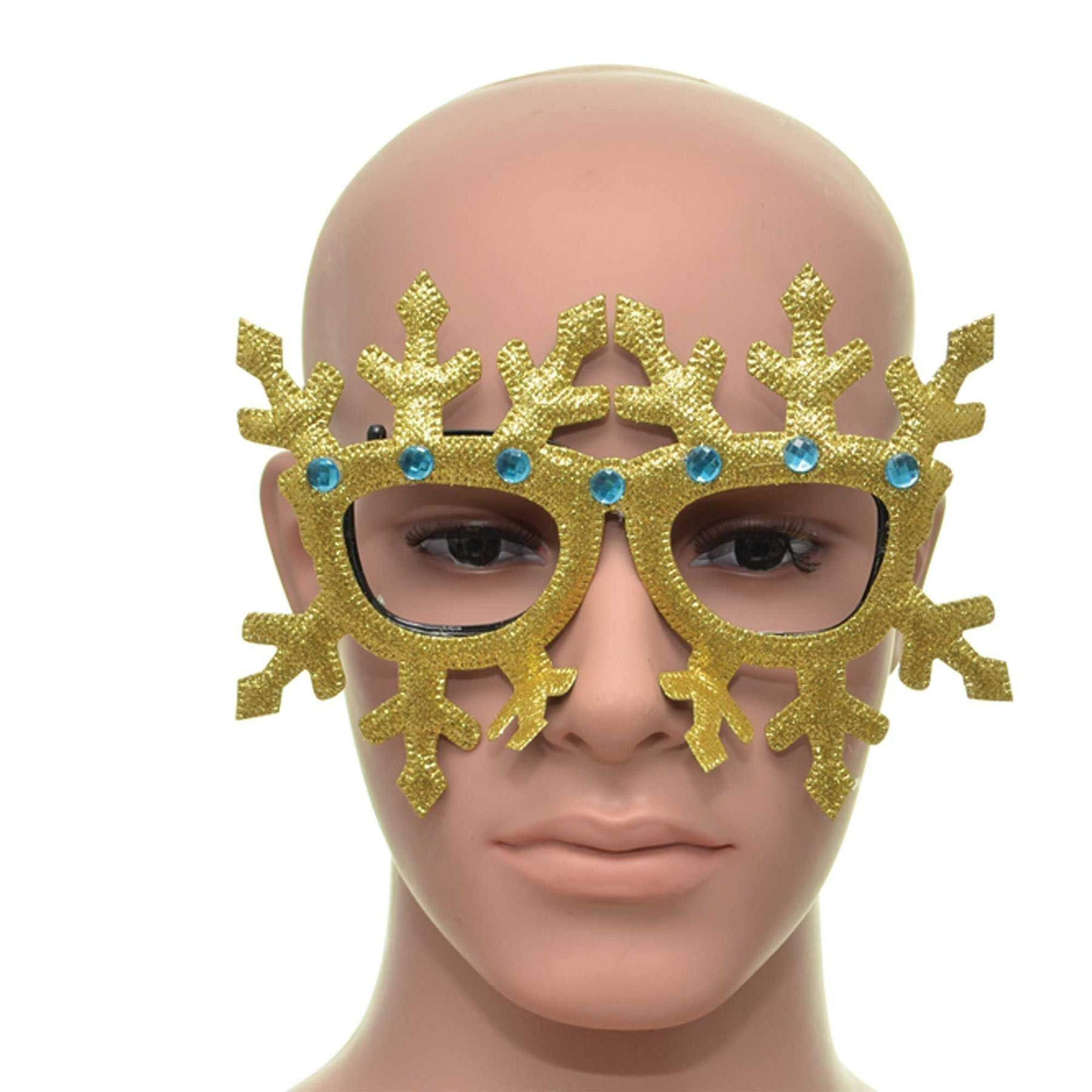 Novelty Glitter Gold Snowflake Christmas Glasses Christmas Party Props Photo Booth Accessories Stocking Fillers - image 1
