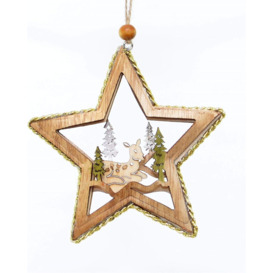 Christmas Tree Hanging Decoration Lying Deer Star Shape - thumbnail 2
