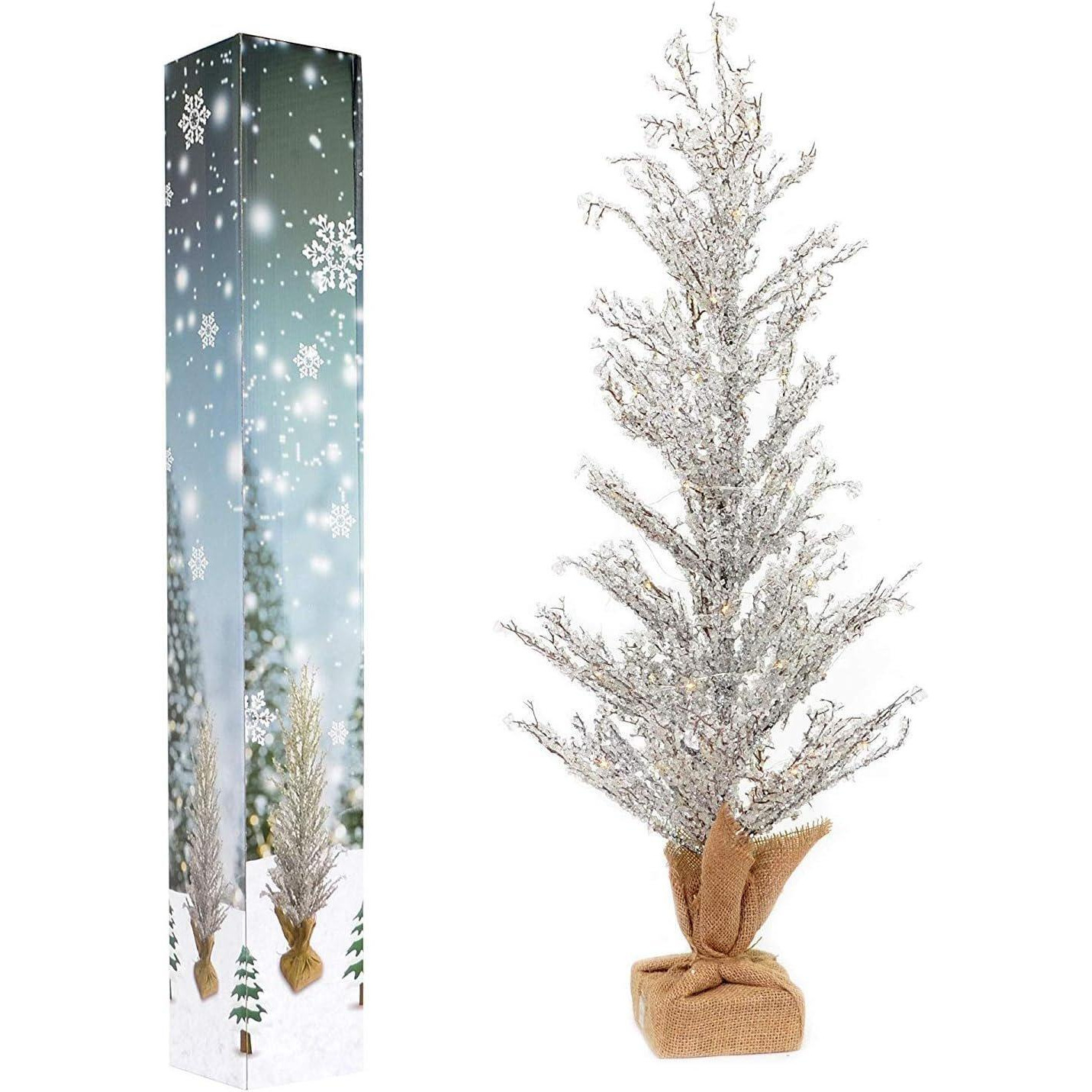 36in Pre-Lit Christmas Tree Indoor Use Battery USB Operated Warm White Light Leafless - image 1