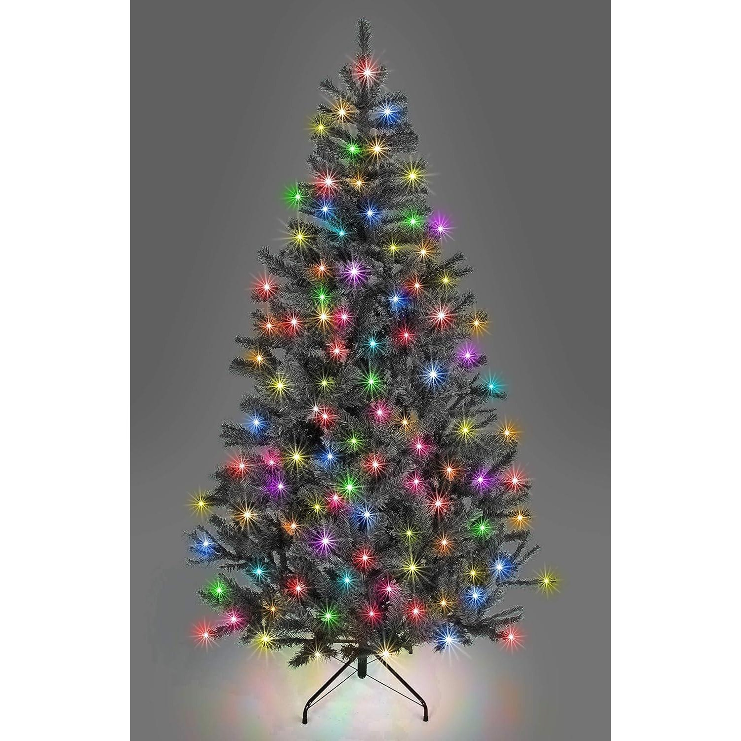 7FT Prelit Black Alaskan Pine Christmas Tree Multicolour LEDs - image 1