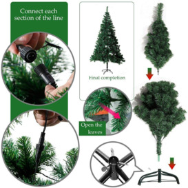 7FT Prelit Black Alaskan Pine Christmas Tree Multicolour LEDs - thumbnail 2