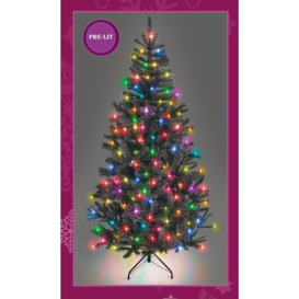 7FT Prelit Black Alaskan Pine Christmas Tree Multicolour LEDs - thumbnail 3