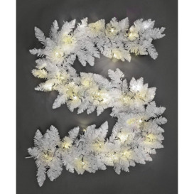 55cm Prelit Imperial Pine White W/Warm White Leds Christmas Christmas Garland - thumbnail 2