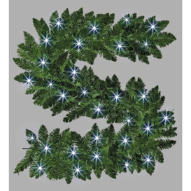 2m Prelit Imperial Pine Green W/Cool White Leds Christmas Christmas Garland