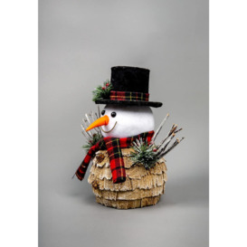 34cm Christmas Tabletop Decorated with Pines Berries White penguin Standing Snowman - thumbnail 2